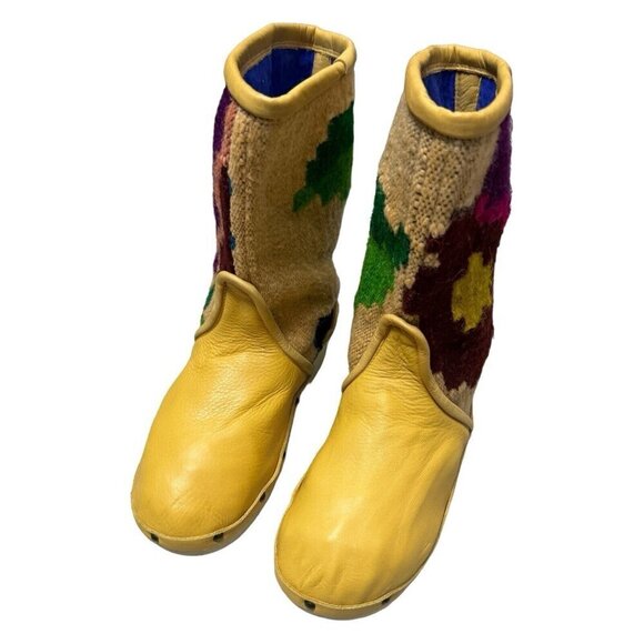 Vibrant Yellow and Multicolor Women's Moccasins - Picture 4 of 7